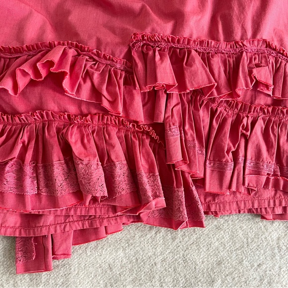 Krista Larson red petticoat lace midi skirt - Picture 5 of 8